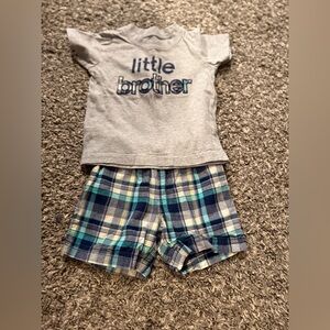 Child of Mine Gray and Blue Plaid Kids Matching Set